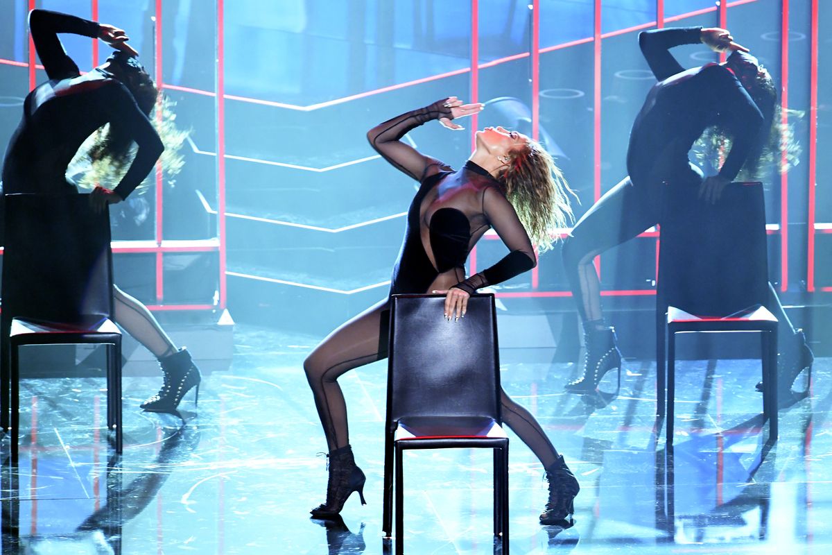 Jennifer Lopez performs onstage for the 2020 American Music Awards