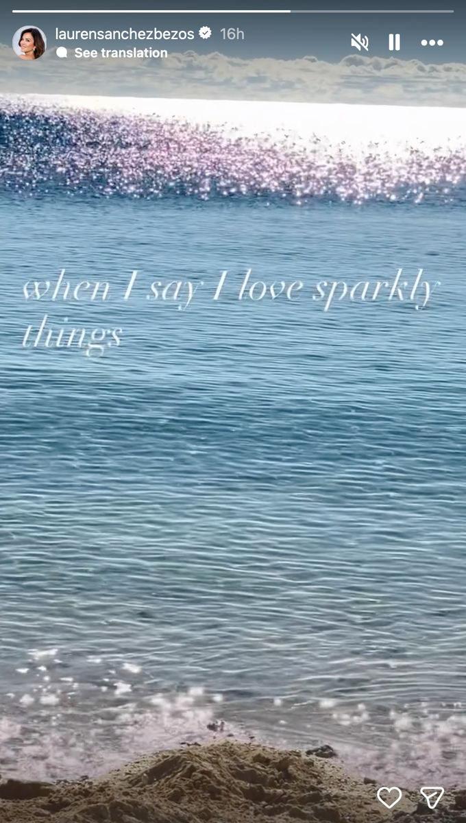 Lauren Sánchez's anniversary post featured a dreamy ocean view alongside a touching message dedicated to Jeff Bezos.