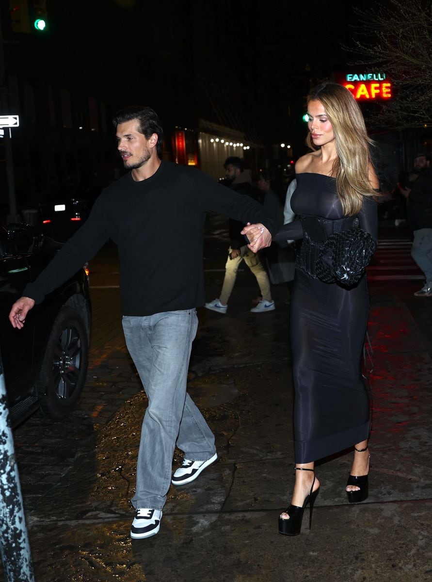 Gleb and Brooks leave Sartiano's Restaurant on March 31, 2025 in New York City