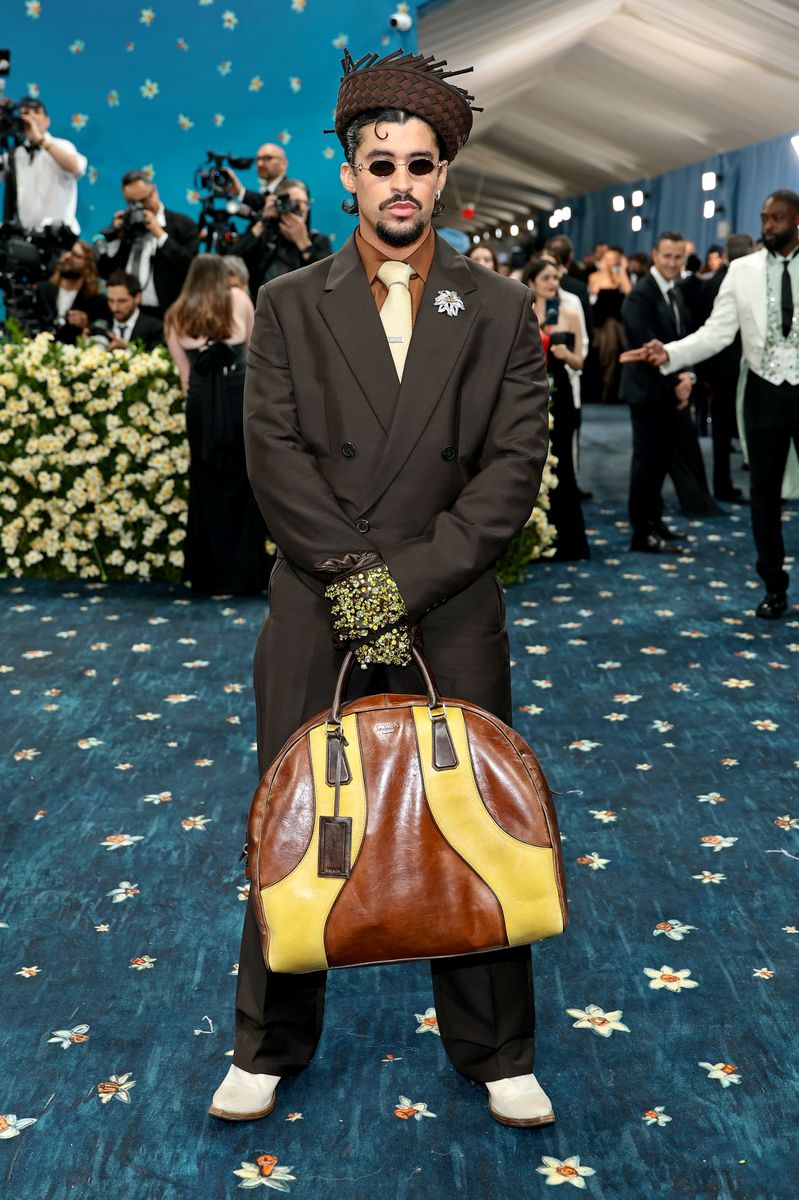 Bad Bunny attends the 2025 Met Gala Celebrating "Superfine: Tailoring Black Style" 