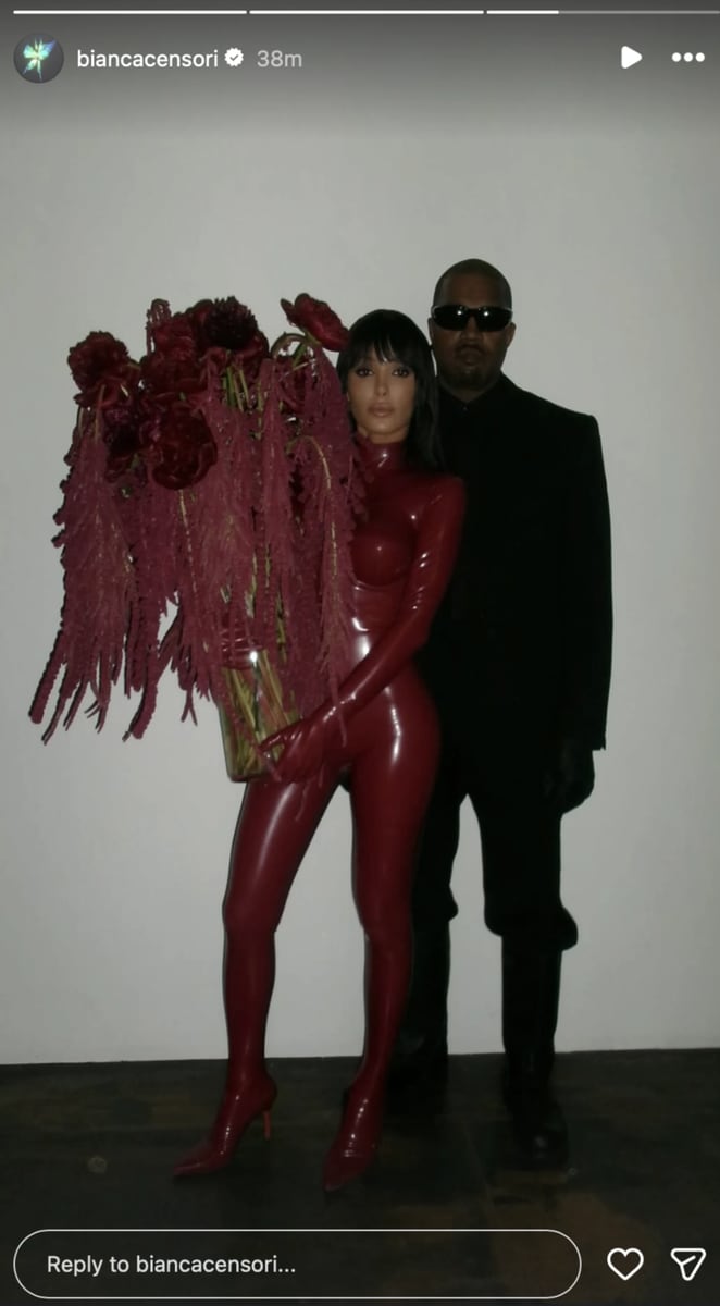 West traveled to Seoul to support Censori's first show