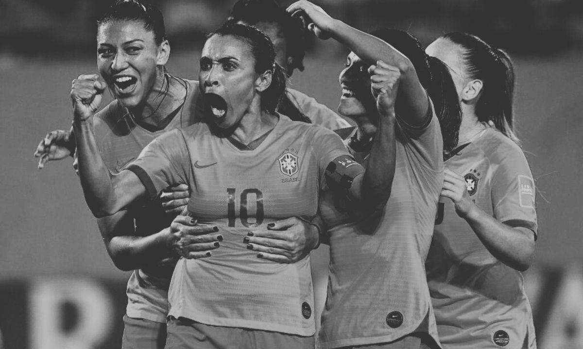 Marta Vieira da Silva of Brazil celebrating their team's first goal during the 2019 FIFA Women's World Cup France