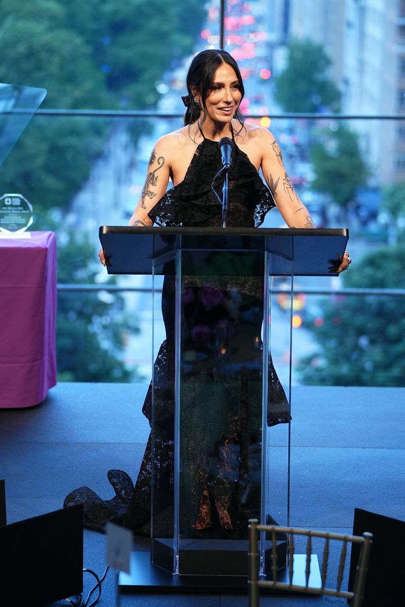 Tefi Pessoa speaks at 35th Annual Lifesavers Gala at Jazz at Lincoln Center on May 23, 2024 in New York City