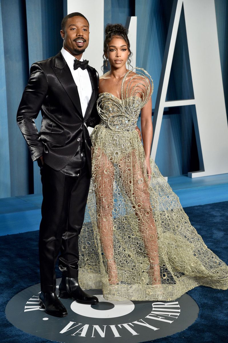 Lori Harvey with her ex Michael B. Jordan at the 2022 Vanity Fair Oscar Party 
