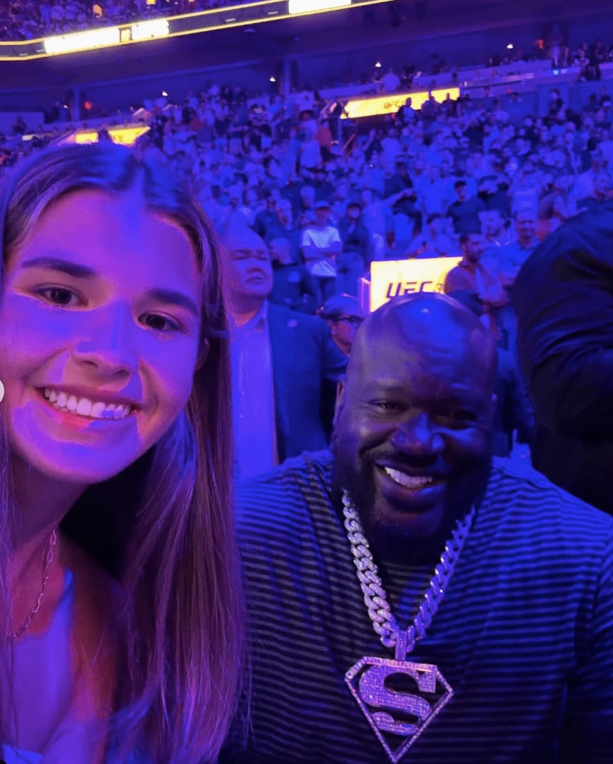Kai Trump and Shaquille O'Neal at a UFC fight in Miami