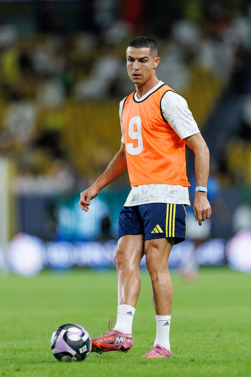  Cristiano Ronaldo of Team Al-Nassr FC warms up prior to the Saudi Pro League match.