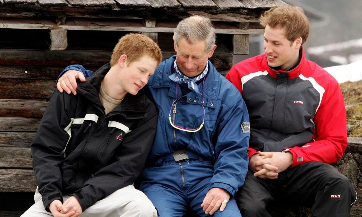 Harry, Charles and William pictured in 2005