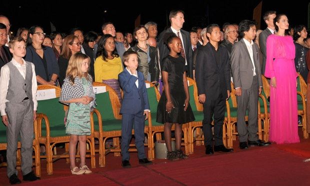 Shiloh, Vivienne, Knox, Zahara, Pax and Maddox attended the premiere of their mother's new film in Cambodia
Photo: STR/AFP/Getty Images