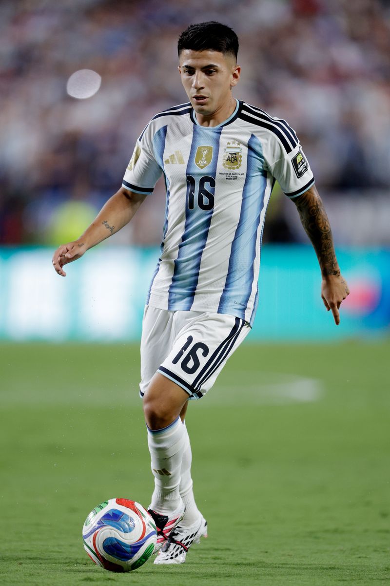 KANSAS CITY, UNITED STATES - JULY 11: Thiago Almada of Argentina during the World Cup match between Argentina v Switzerland at the Kansas City Stadium on July 11, 2026 in Kansas City United States (Photo by Rico Brouwer/Soccrates/Getty Images)