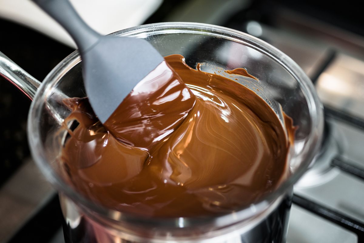 If you're microwaving, do it in 20 or 30-second bursts and stir in between so it doesn't turn into a burnt chocolate disaster