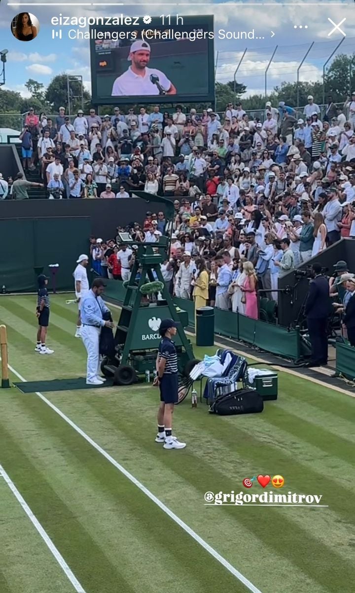Eiza González shows she's Grigor Dimitrov’s biggest fan at Wimbledon