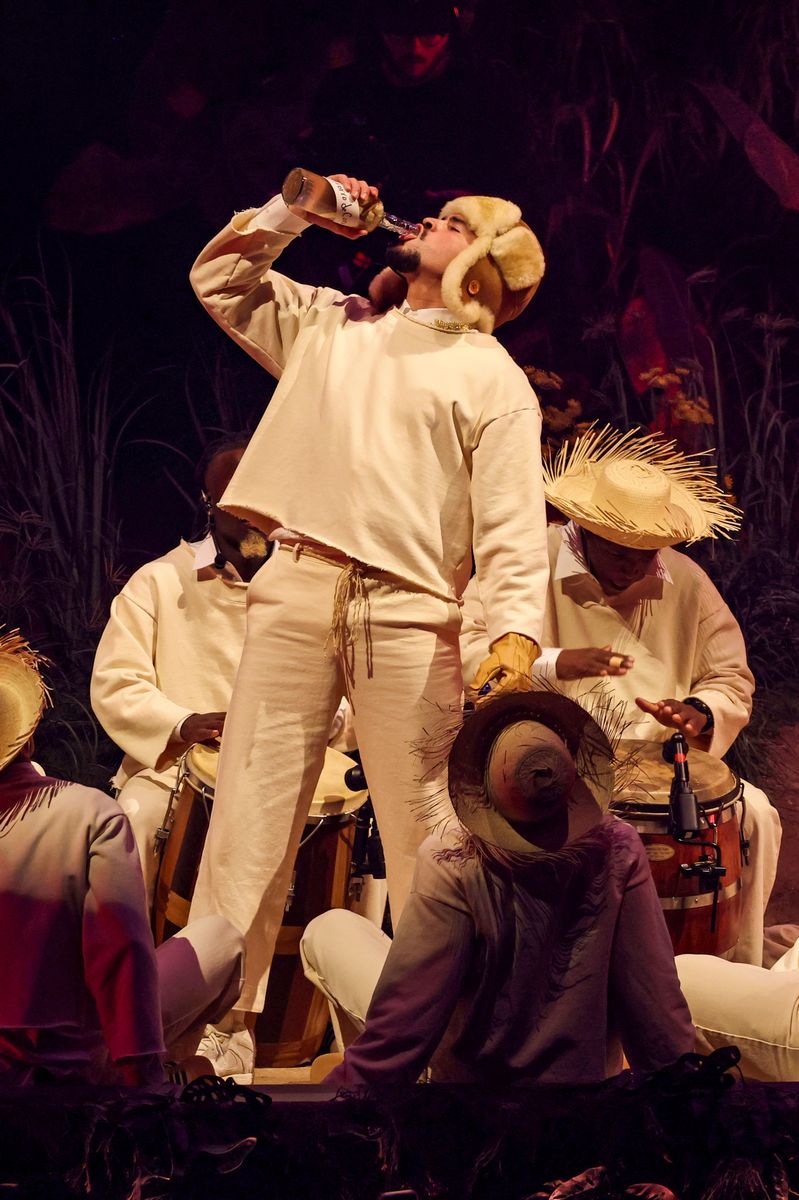 SAN JUAN, PUERTO RICO - JULY 11: Bad Bunny performs onstage during Night One of Bad Bunny: "No Me Quiero Ir De Aqui" Residencia En El Choli at Coliseo de Puerto Rico JosÃ© Miguel Agrelot on July 11, 2025 in San Juan, Puerto Rico. (Photo by Kevin Mazur/Getty Images)