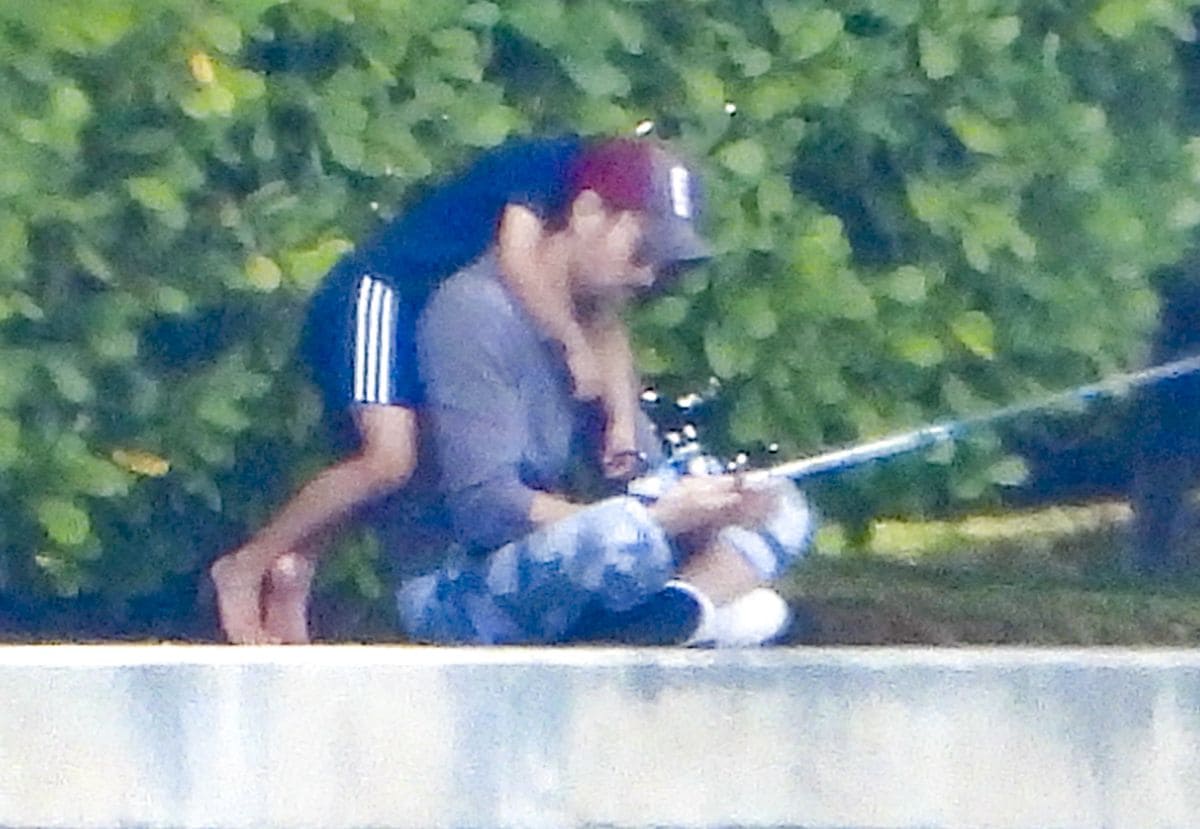 Enrique Iglesias and his son Nicholas fishing in Miami