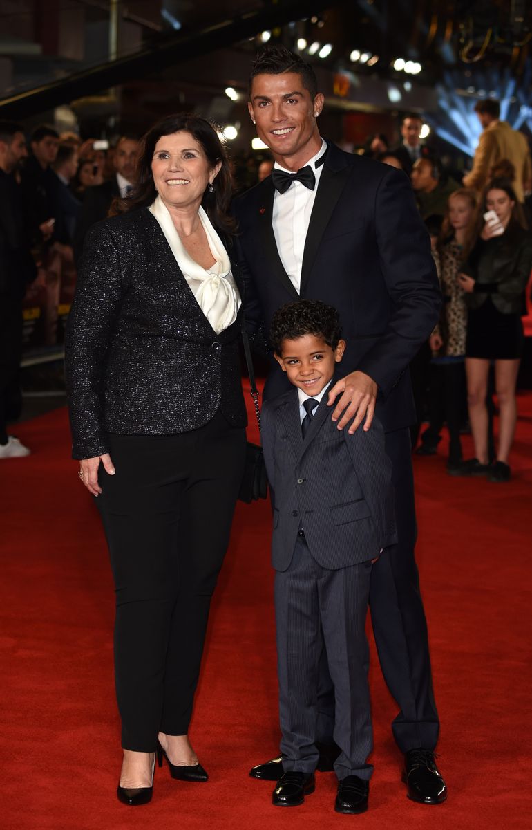 Cristiano Ronaldo, his mother Maria Dolores dos Santos Aveiro, son Cristiano Ronaldo Jr. 