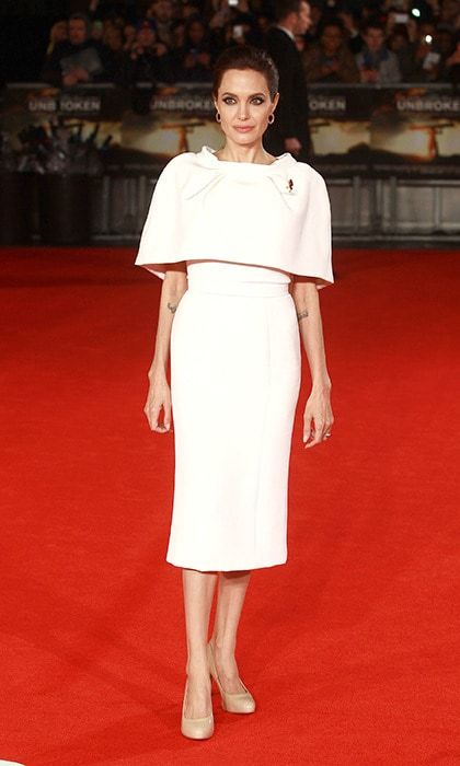The film star was stunning in a cream Ralph & Russo dress