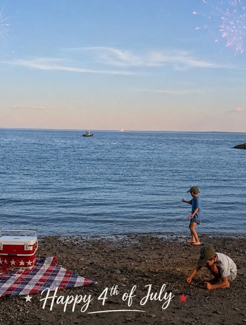 Alexander and James spent time playing on the beach as part of the family's holiday celebrations.