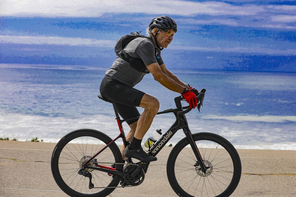 Harrison Ford was spotted on a bike ride in Los Angeles