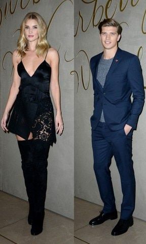 Model siblings. Rosie Huntington-Whiteley and her younger brother Toby both star in the new 2015 Burberry holiday campaign.
<br>
Photos: Getty Images