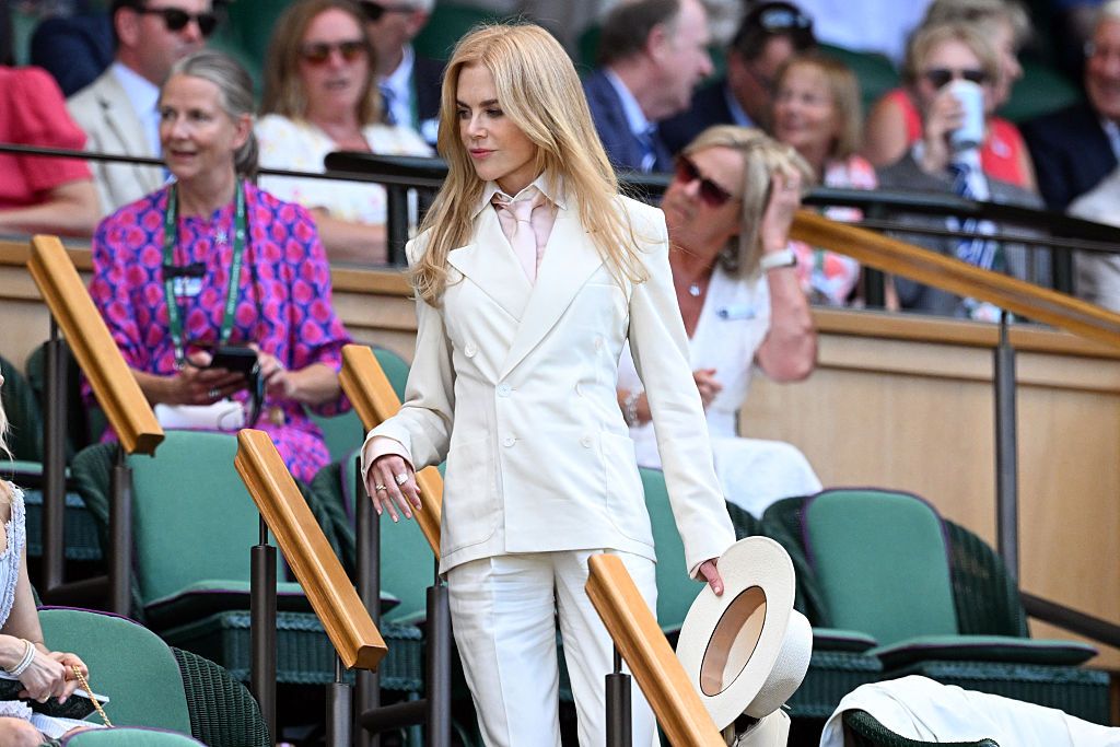 Nicole Kidman at the Centre Court's Royal Box to attend a game on the fourteenth day of the 2026 Wimbledon Championships