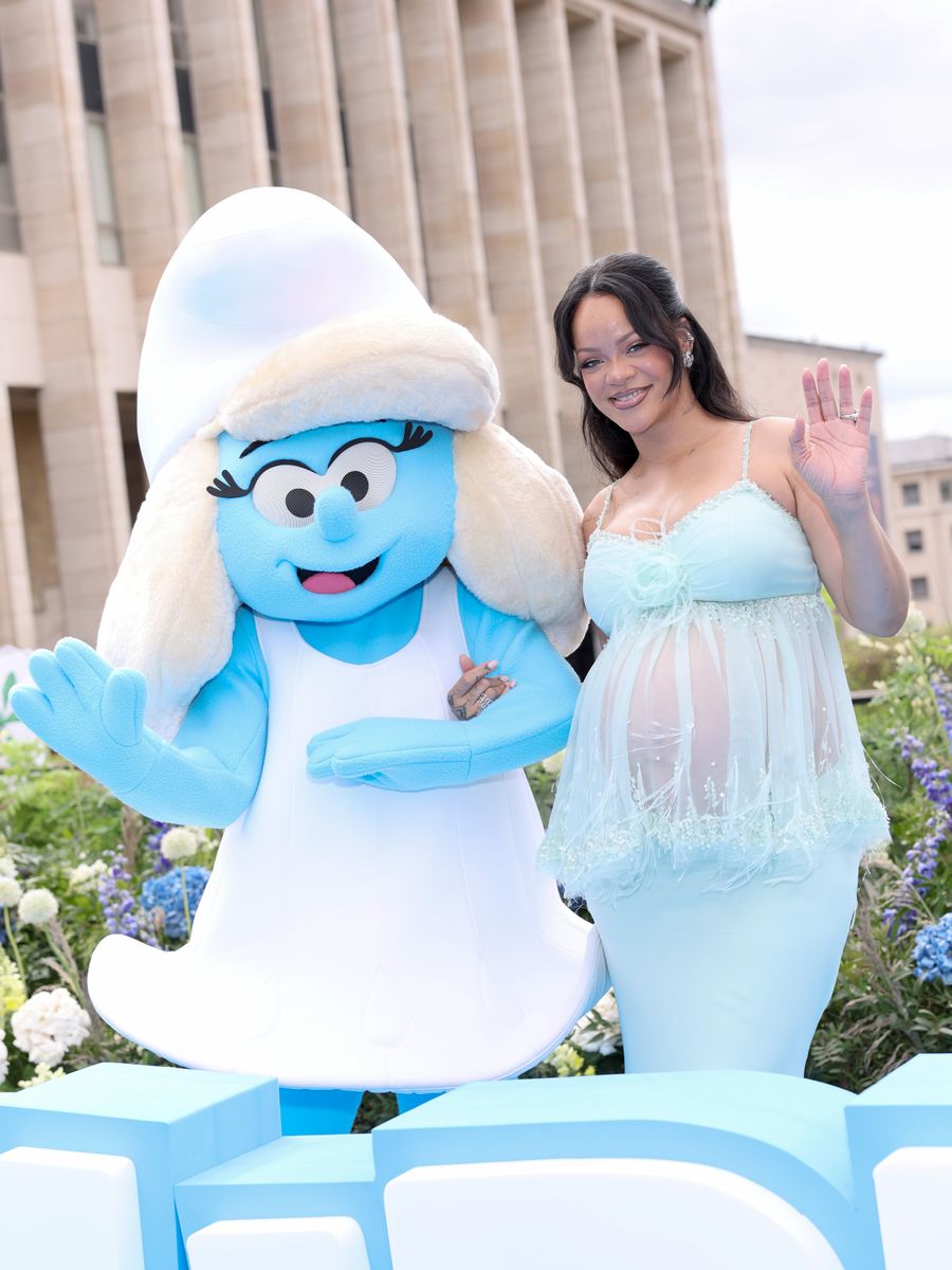 : Rihanna attends the "Smurfs" Global Premiere at Mont des Arts on June 28, 2025 in Brussels, Belgium. (Photo by Arnold Jerocki/Getty Images for Paramount Pictures)