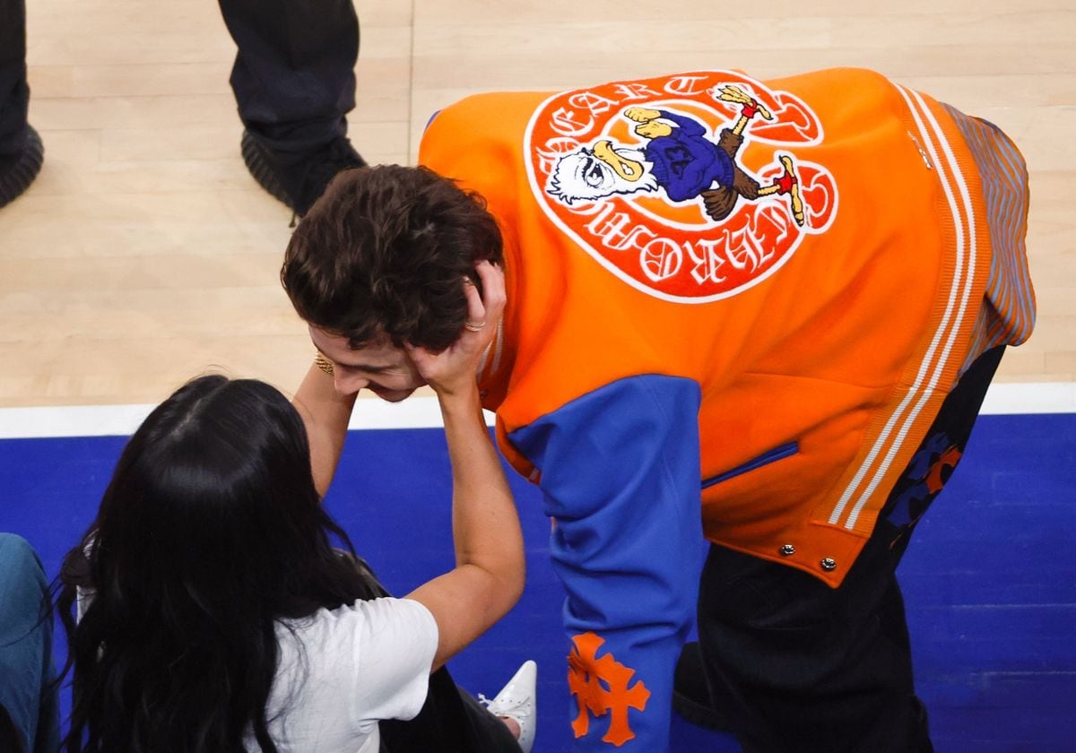 
Timothee Chalamet and Kylie Jenner take in Game 5 Pacers vs Knicks at Madison Square Garden in New York. 