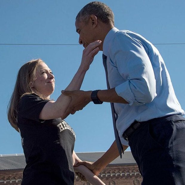 Chelsea introduced President Obama at a rally in Michigan.
Photo: NICHOLAS KAMM/AFP/Getty Images