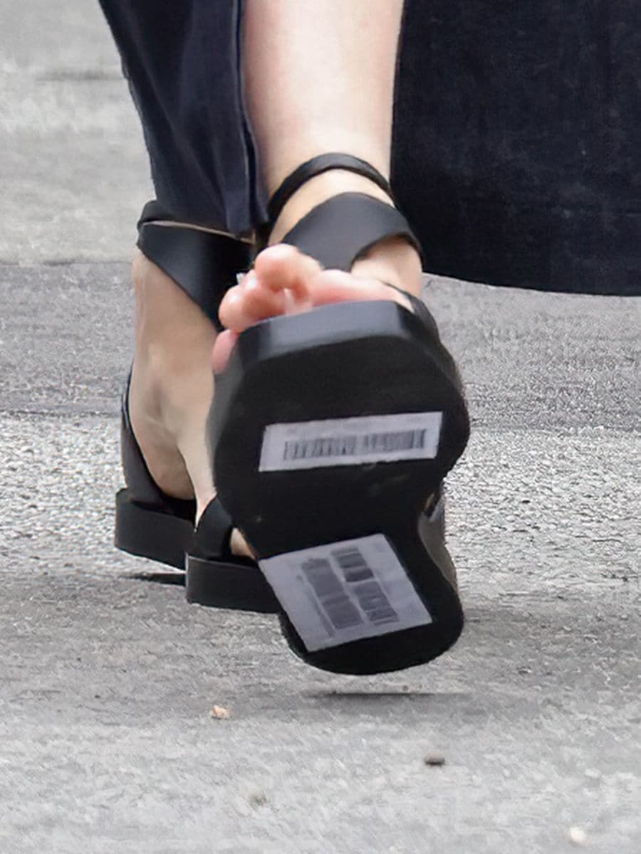 Paltrow had huge stickers on her heel