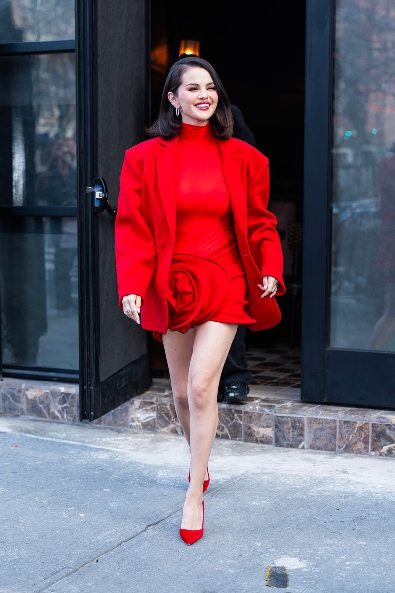 Selena Gomez attends a Rare Beauty event for new Bouncy Blush at the Corner Store in SoHo on March 26, 2025 in New York City. (Photo by TheStewartofNY/GC Images)
