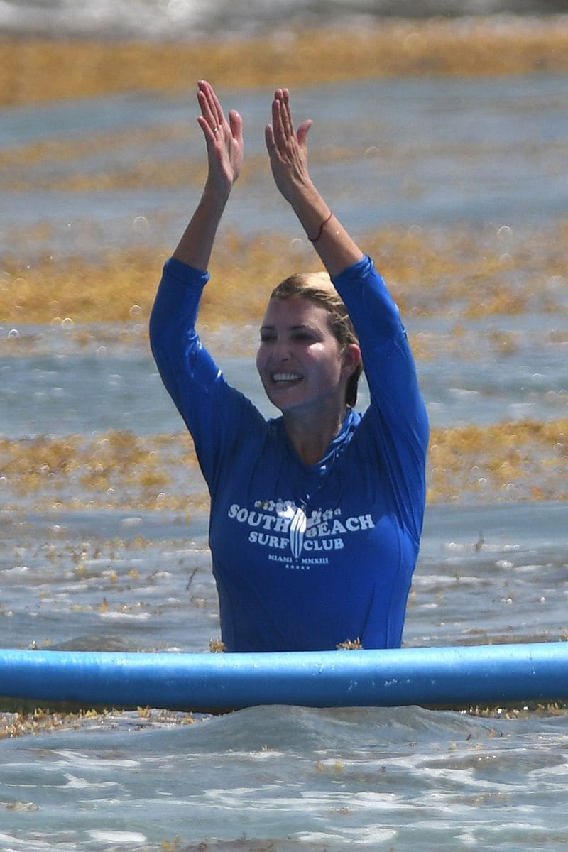 Ivanka Trump showing off her surfing skills
