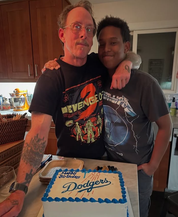 Scott Shriner and his son