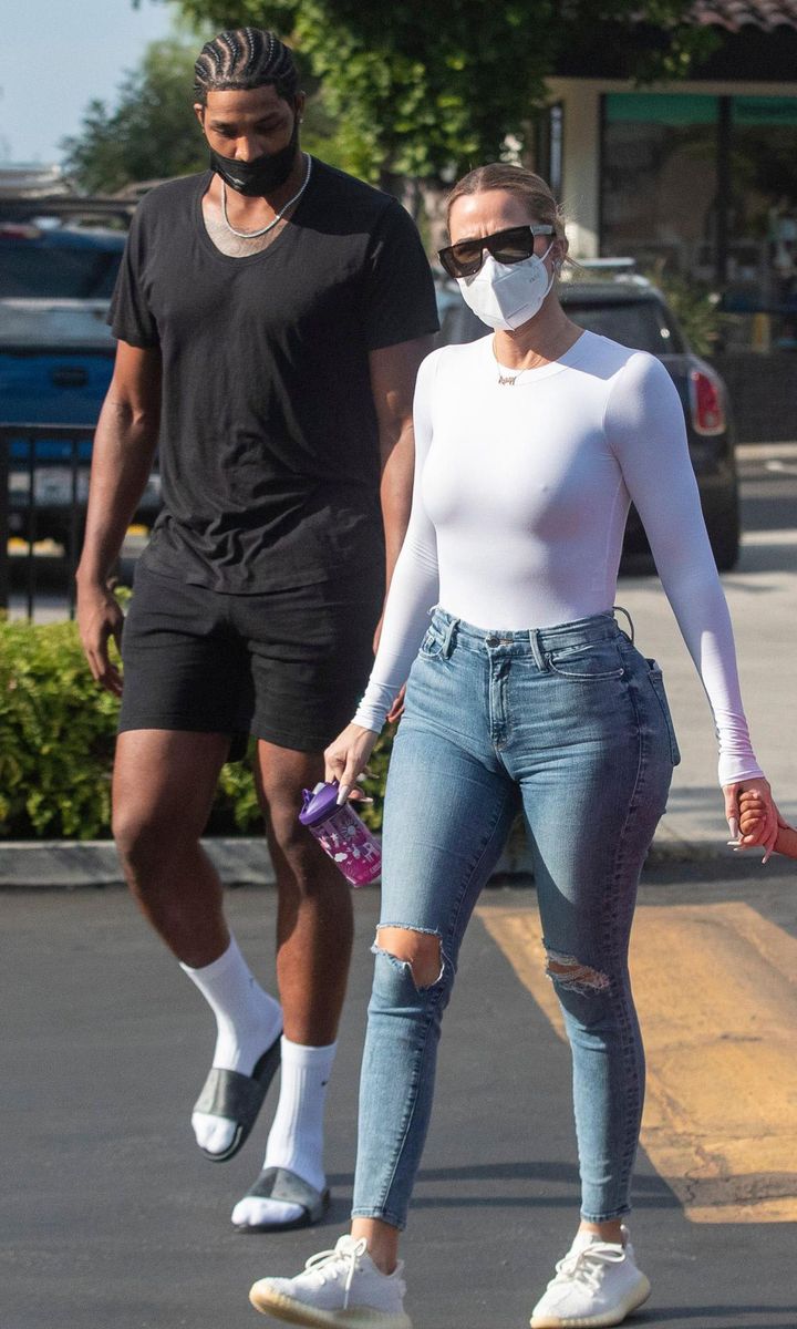 Khloé Kardashian and Tristan Thompson take True to gymnastics