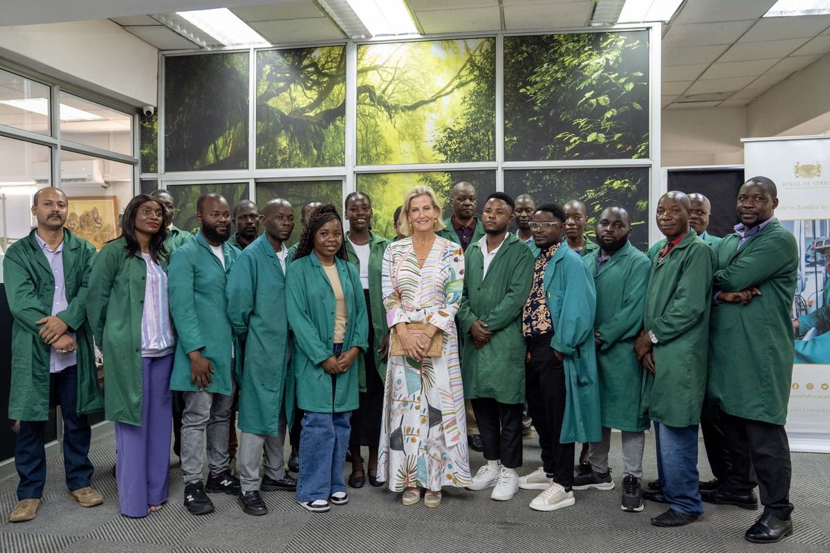 Duchess Sophie arrives in Zambia for a six-day official visit that will take her from Lusaka to Livingstone.