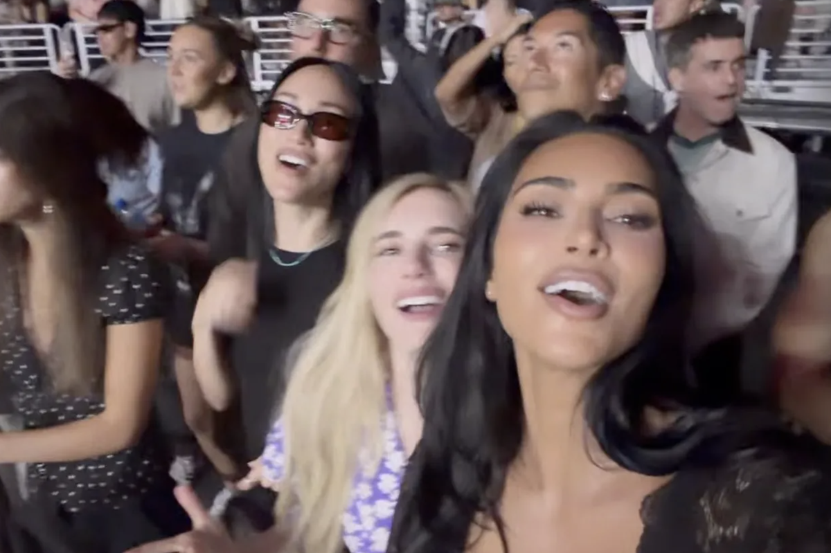 Kim Kardashian shared videos and photos of herself at Ariana Grande's concert
