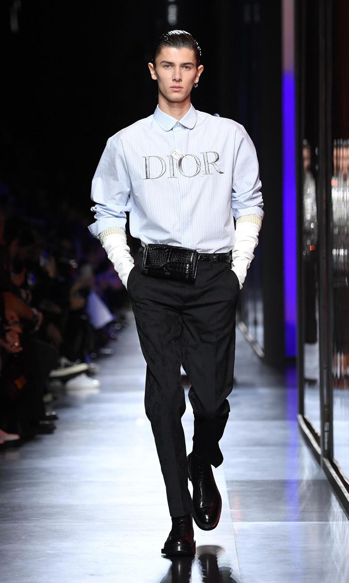 Count Nikolai of Monpezat pictured modeling during Paris Fashion Week in 2020