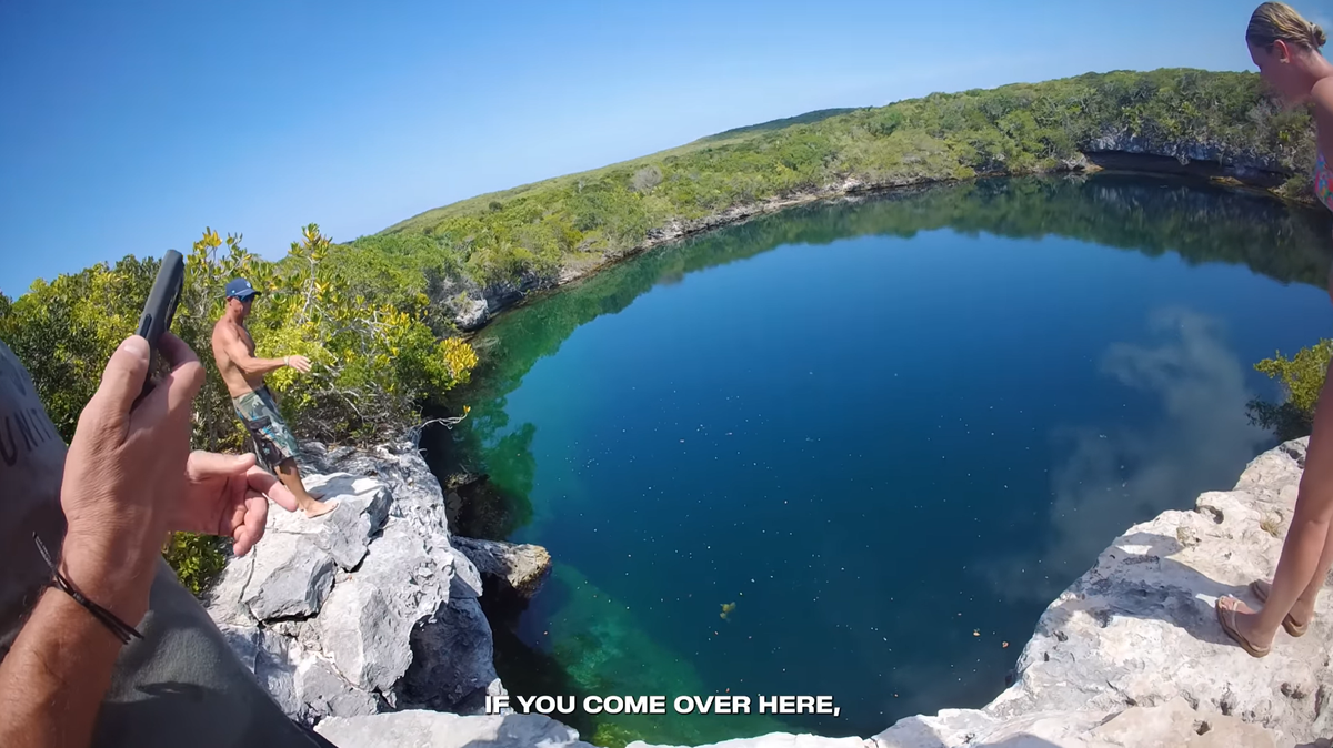 Kai went cliff diving with her friends and her dad