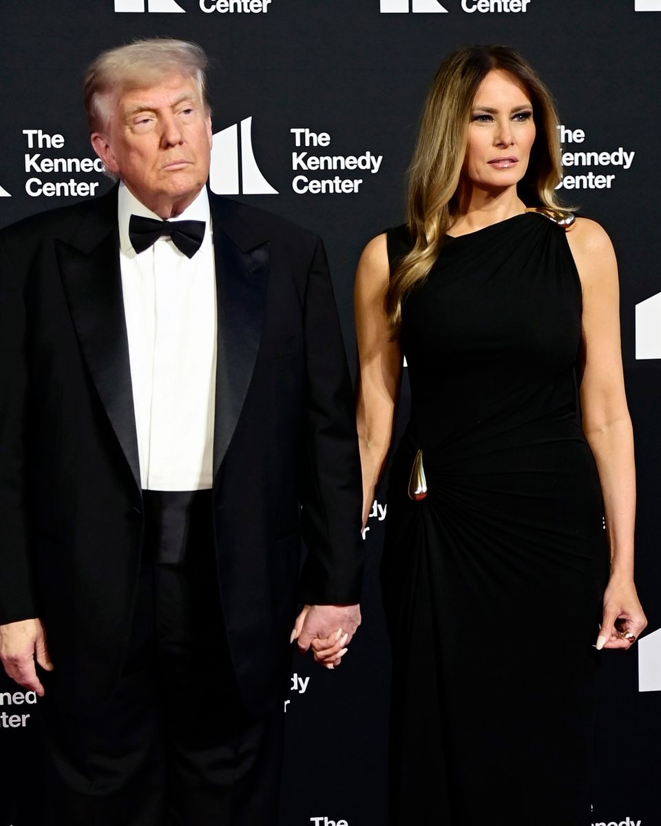 President Donald Trump and first lady Melania Trump attend a performance of Les Miserables at the Kennedy Center