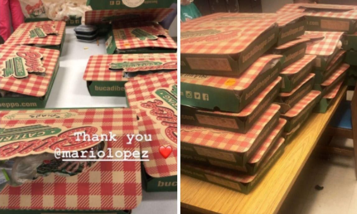 Mario Lopez donates food to health workers