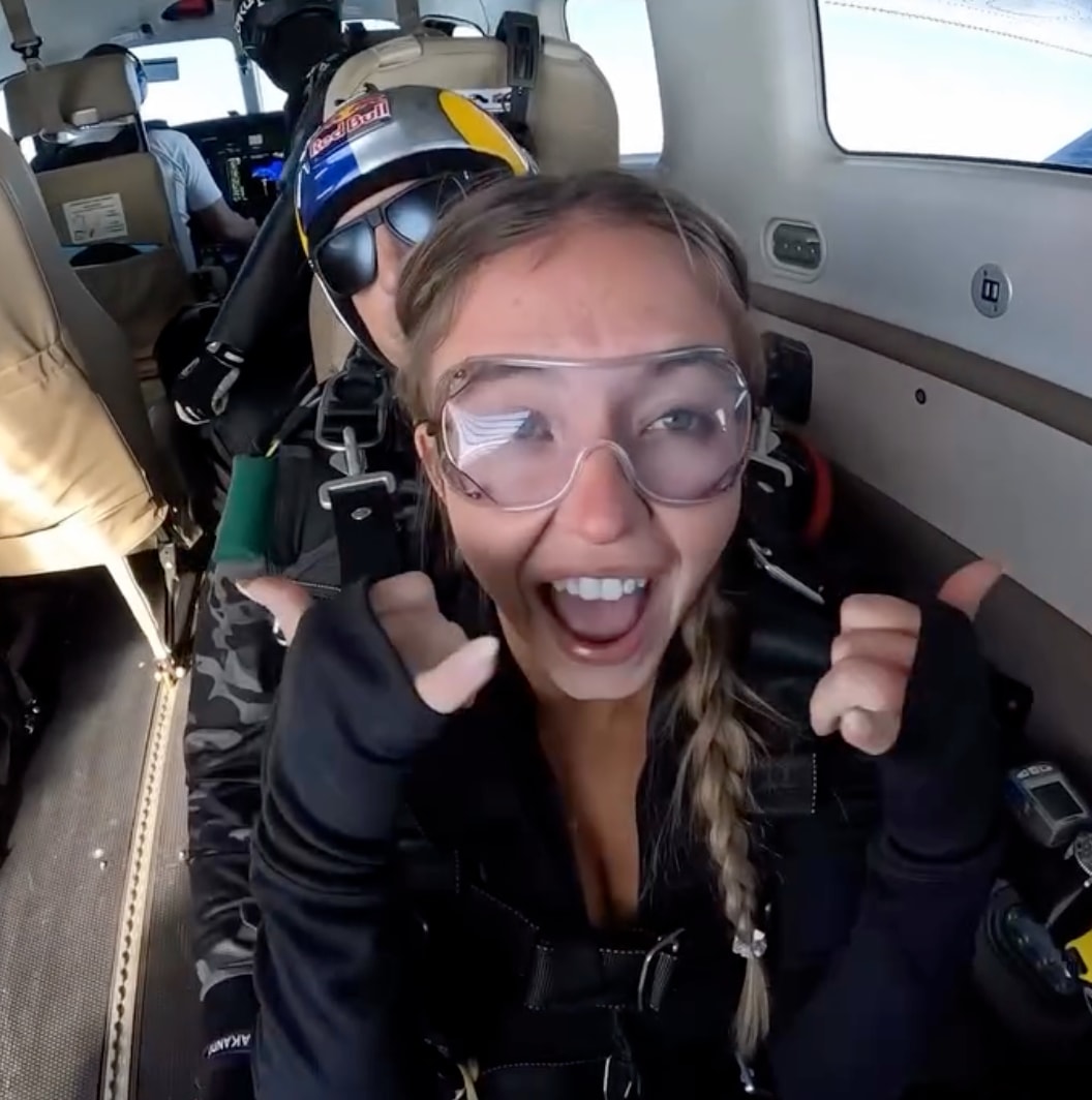 Sydney Sweeney documented her skydiving adventure