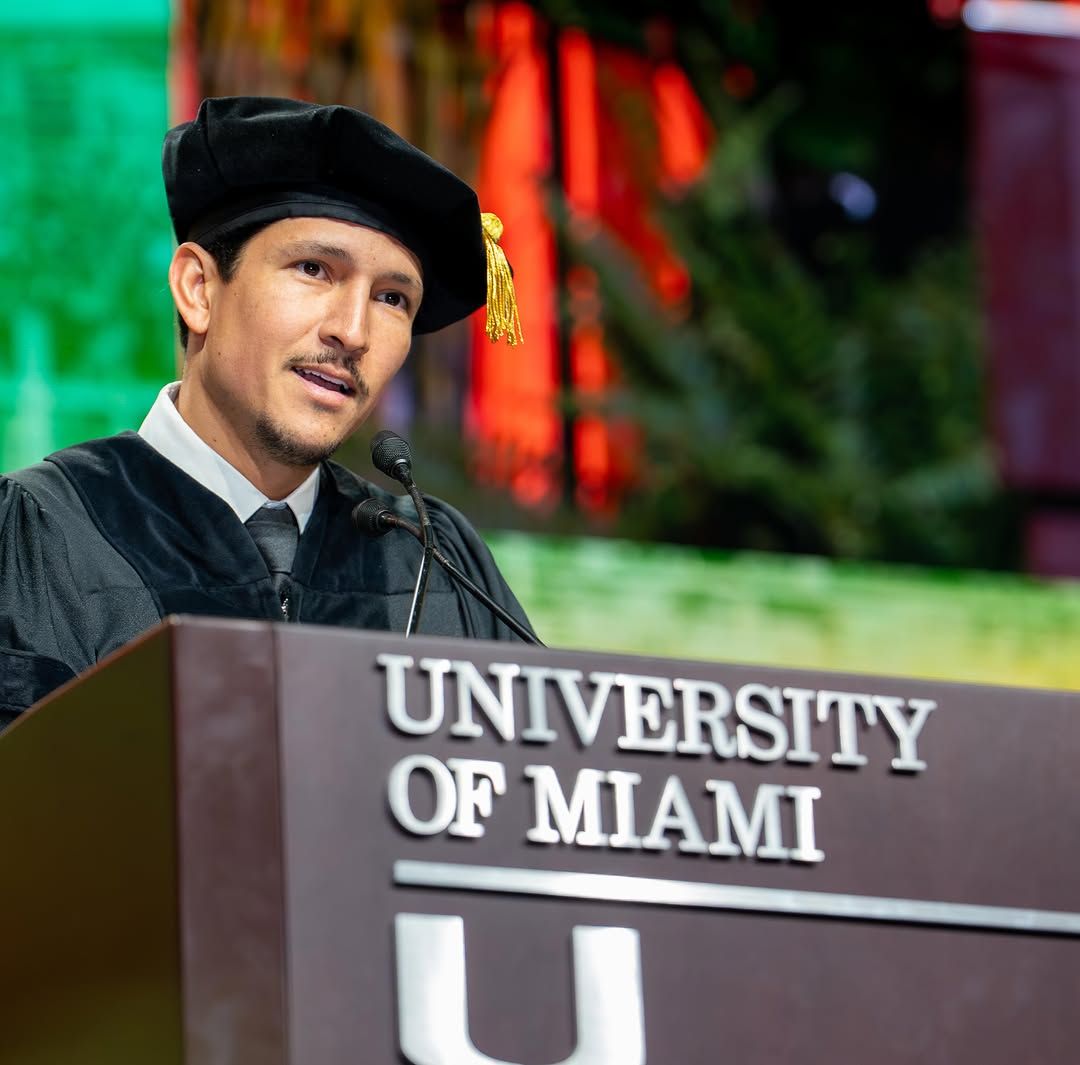 Danny Ramirez speaks at the University of Miami