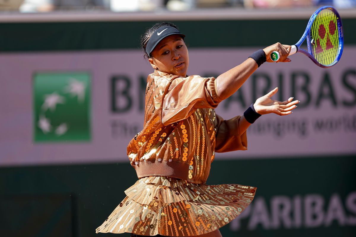 PARIS, FRANCE - MAY 28: Naomi Osaka of Japan warms up for her match against Donna Vekic of Croatia during the Women's Singles on Day Five of the 2026 French Open at Roland Garros on May 28, 2026 in Paris, France. (Photo by Antonio Borga/Eurasia Sport Images/Getty Images) 