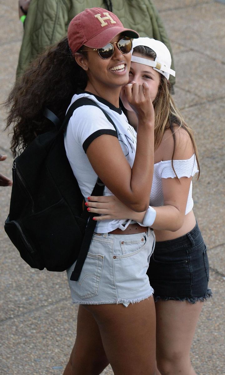 Malia Obama jeans shorts at Budweiser Made in America Festival - Day 2