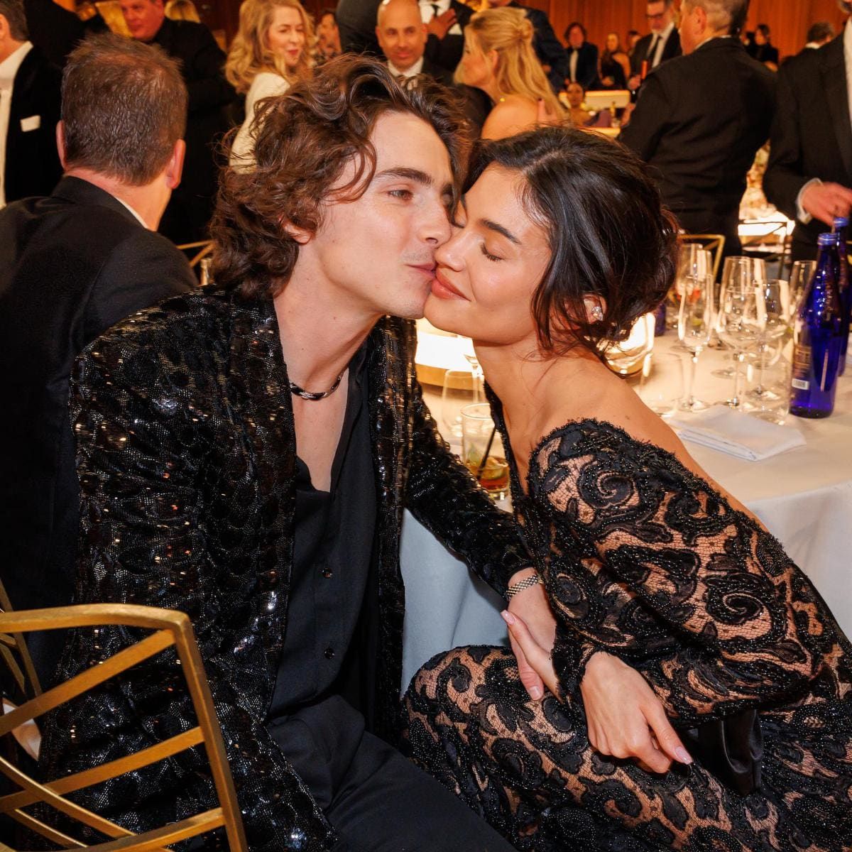 Timothee Chalamet and Kylie Jenner at the 81st Golden Globe Awards