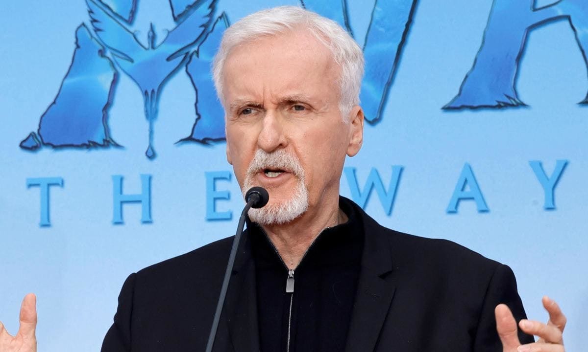 James Cameron And Jon Landau Hand And Footprint In Cement Ceremony At TCL Chinese Theatre