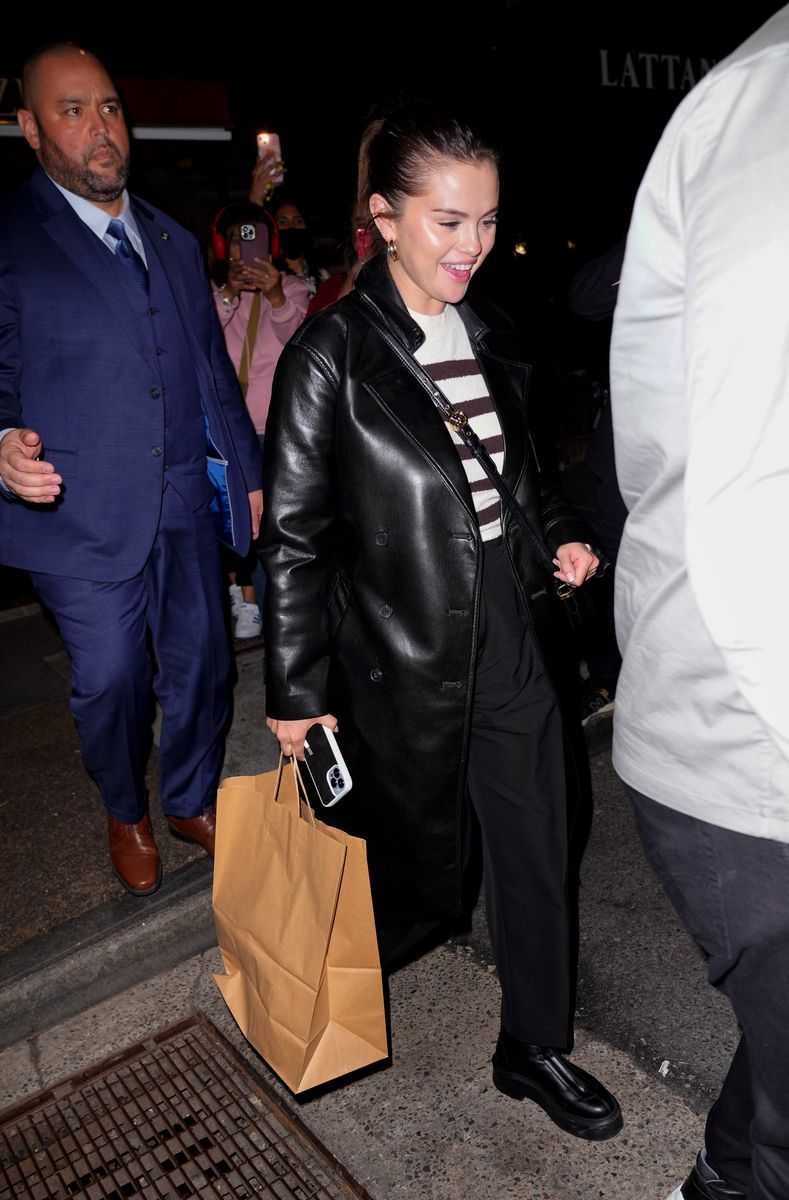Selena Gomez is seen leaving a SNL cast dinner on May 10, 2022 in New York City. (Photo by Gotham/GC Images)