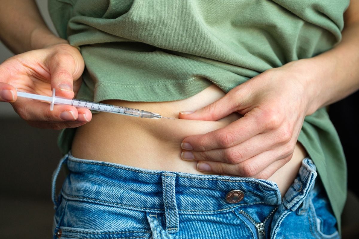 A woman with diabetes pulls back the skin on her stomach and gives an injection of insulin with a disposable syringe with a small needle, or a girl planning a pregnancy stimulates ovulation before artificial insemination or conception.