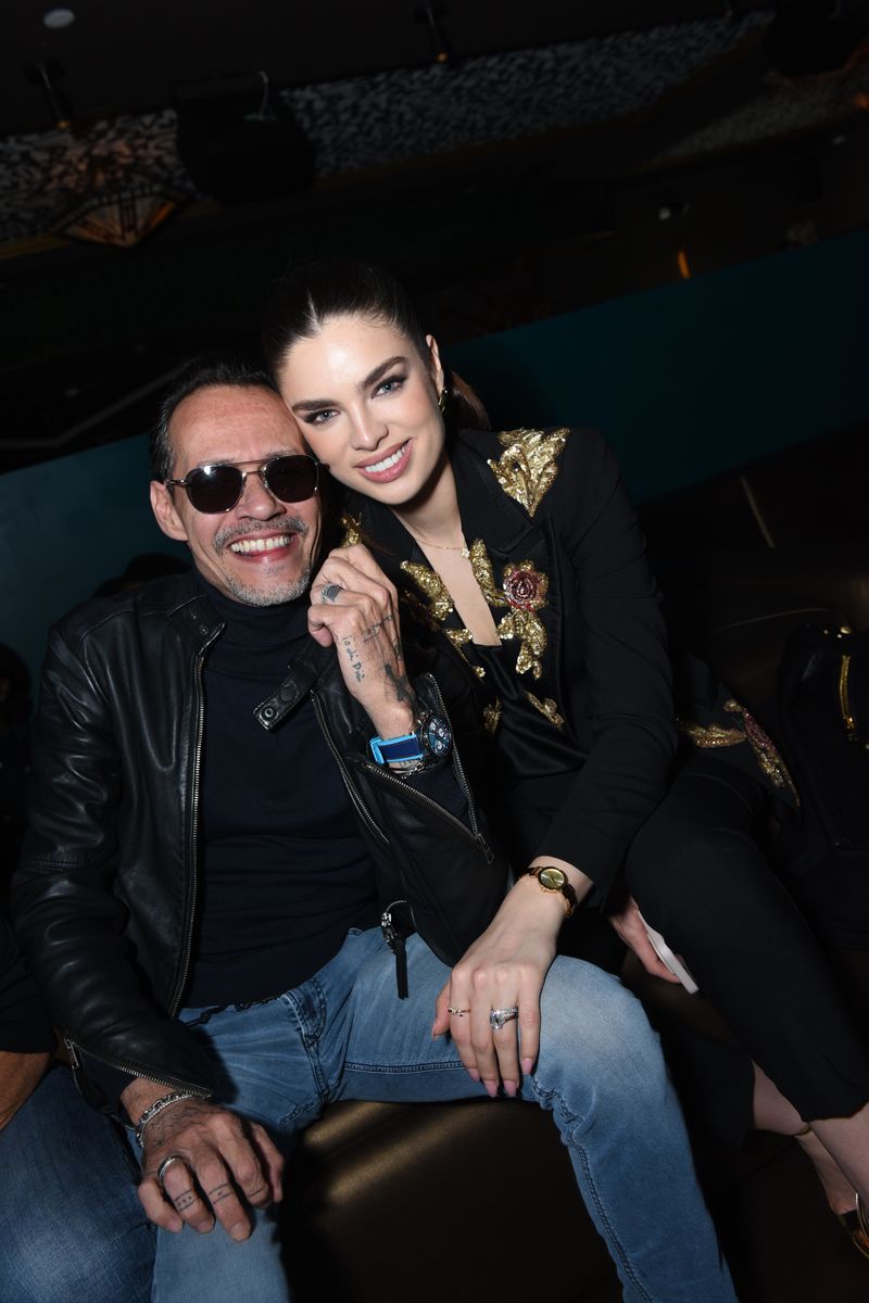 Marc Anthony and Nadia Ferreira MuÃ±iz attend the Zouk Los Angeles grand opening preview on March 13, 2025 in Los Angeles, California. 