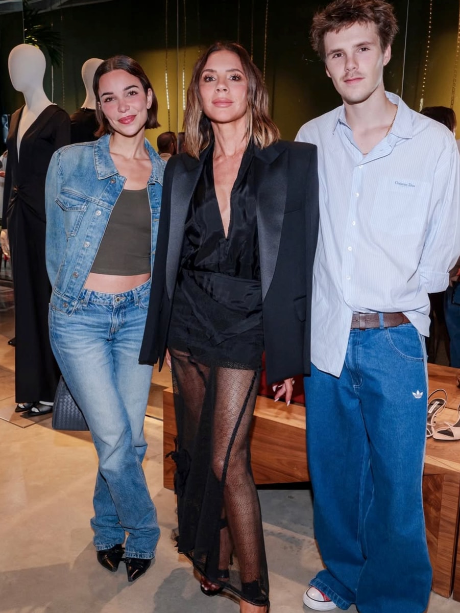 Also in attendance at the London launch was Victoria's son, Cruz, joined by his girlfriend Jackie Apostel. 