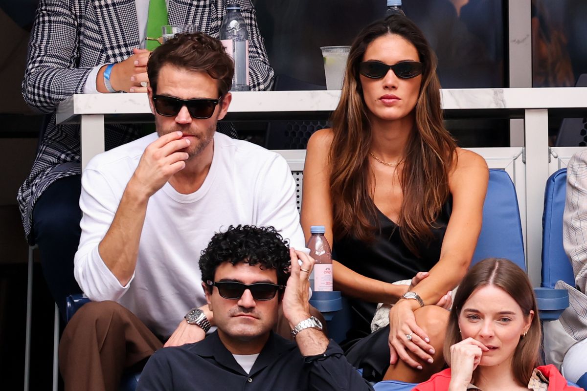 Paul Wesley and Natalie Kuckenburg in the stands at the 2026 US Open