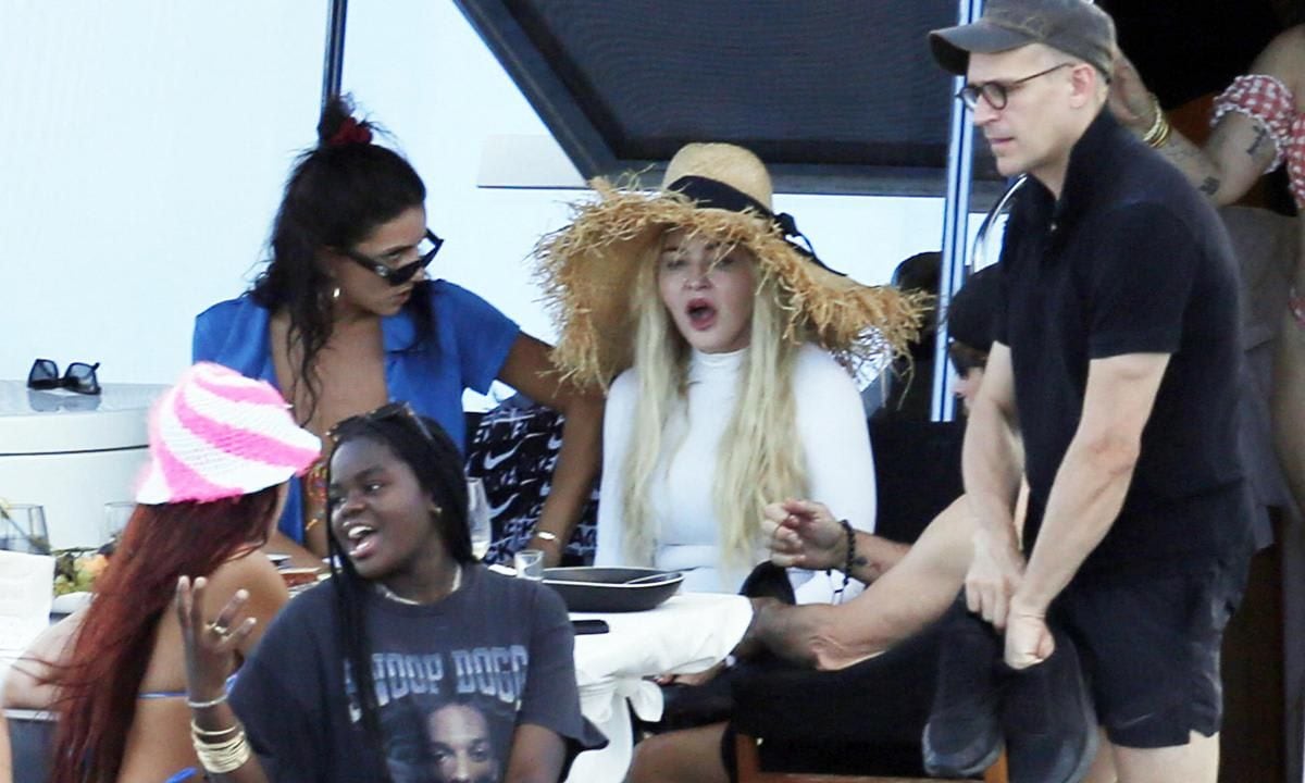 Madonna enjoys a boat ride in Taormina
