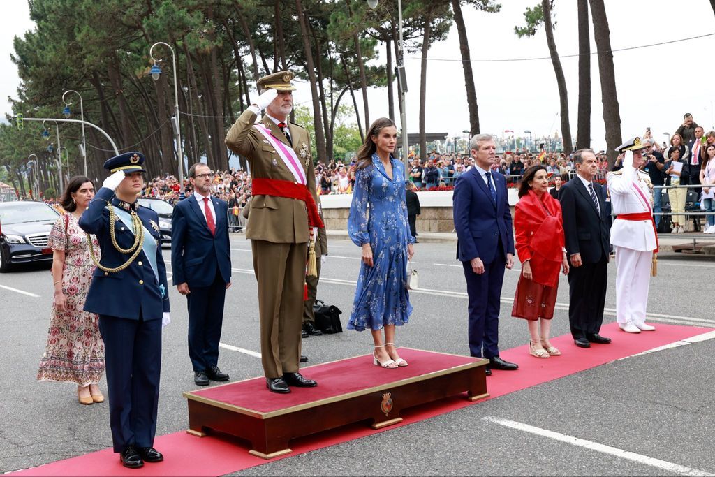 Princess Leonor joins King Felipe VI and Queen Letizia during Spain's Armed Forces Day celebrations in Vigo, marking her first appearance at the annual event.
